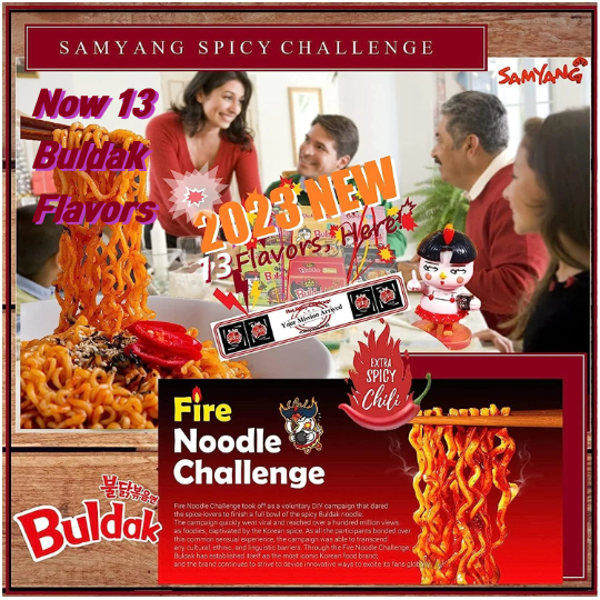 FrKrUS x SAMYANG 2023~2024 New Buldak 13 Flavors Spicy Challange Gift Box + K-Pop Gift