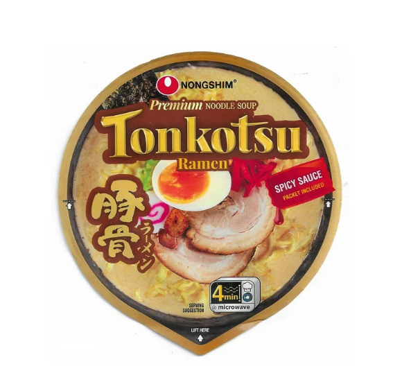 Nongshim Premium Tonkotsu Noodle Soup Ramen Bowl with Spicy Sauce (101g)