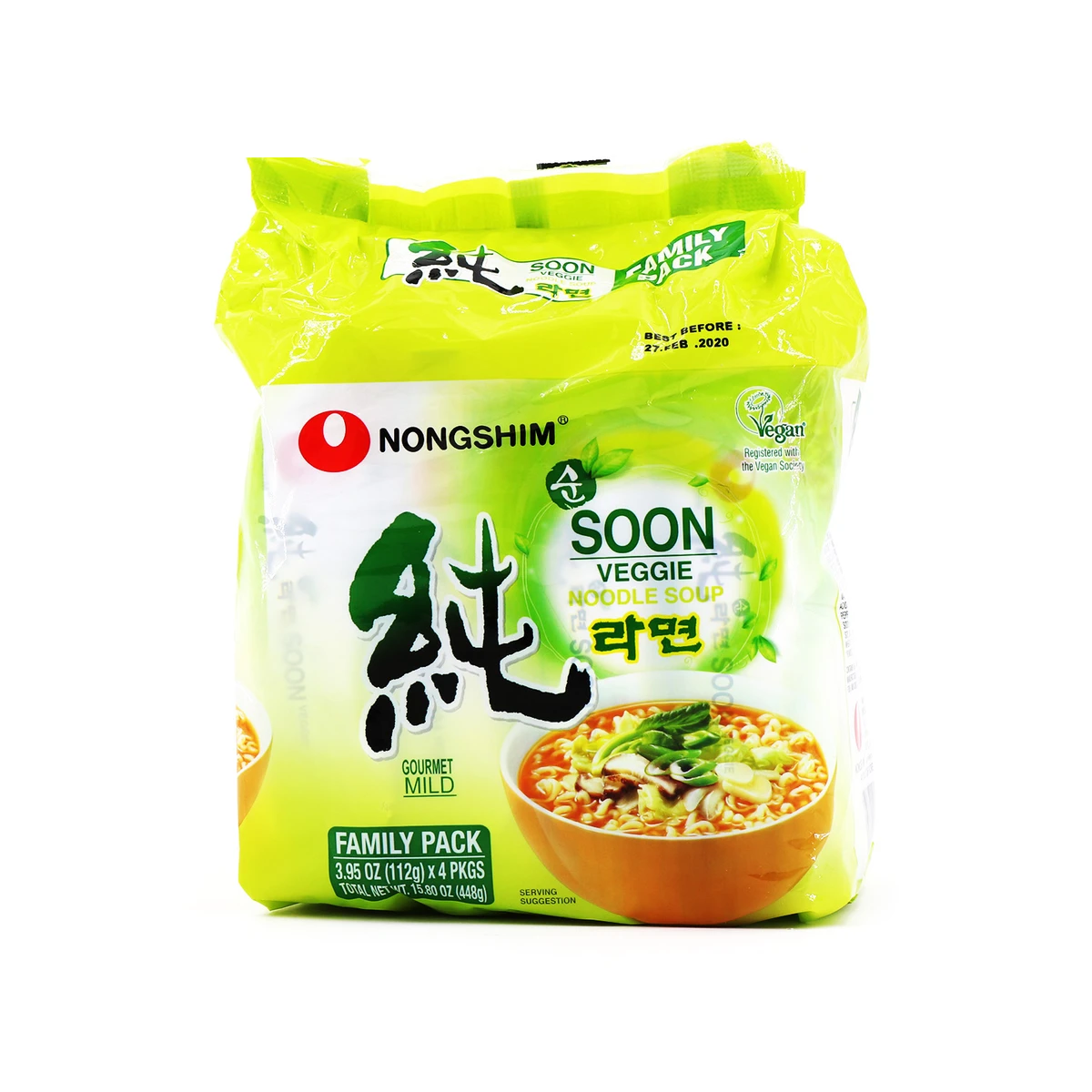 Nongshim Soon Veggie Ramen (112g x 4 Packs) - COKOYAM