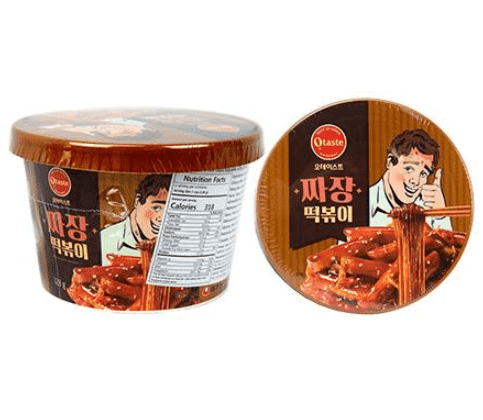 Otaste Tteokbokki w/ Glass Noodle in Jjajang (Black Bean Sauce) Spicy Sauce Bowl - (128g) / Jajangmyeon Flavor - CoKoYam