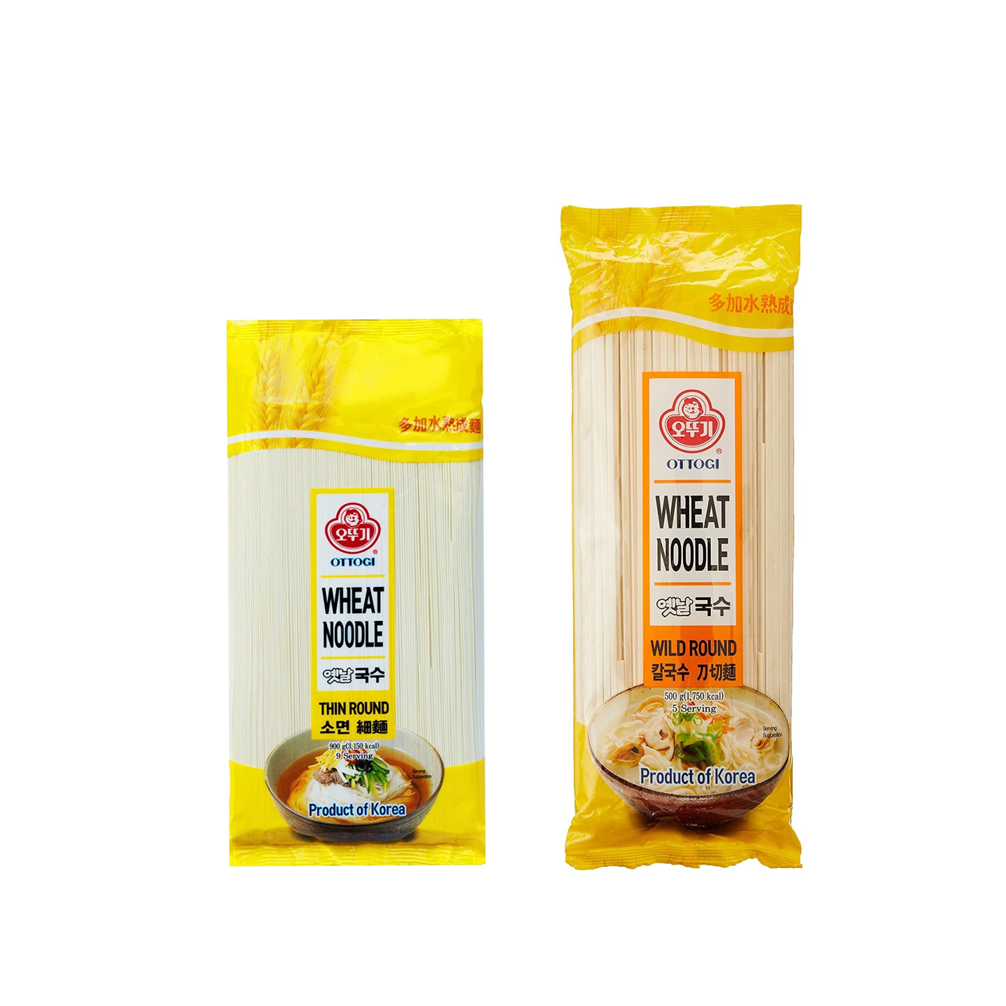 Ottogi Buck Wheat Noodle (500g)- Thin Round(SOMYUN), Wild Round(KALGUKSOO) - COKOYAM