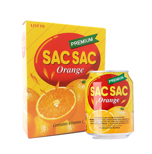 Lotte Sac Sac Orange Can Drink (238ml) - Maximum order: 12 - COKOYAM