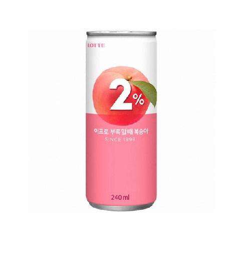 Lotte 2% Peach Can (240ml, 240ml x6) - CoKoYam