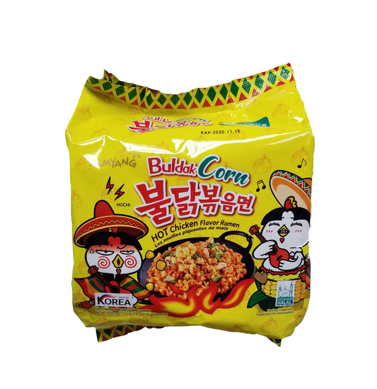 Samyang Hot Chicken Ramen Corn Pack - Buldak Ramen (650g-5PK) - CoKoYam