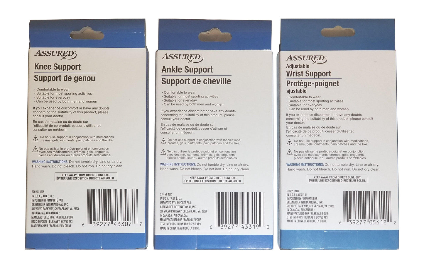 Assured Wrist/Ankle/Knee Support 3 Combo - CoKoYam