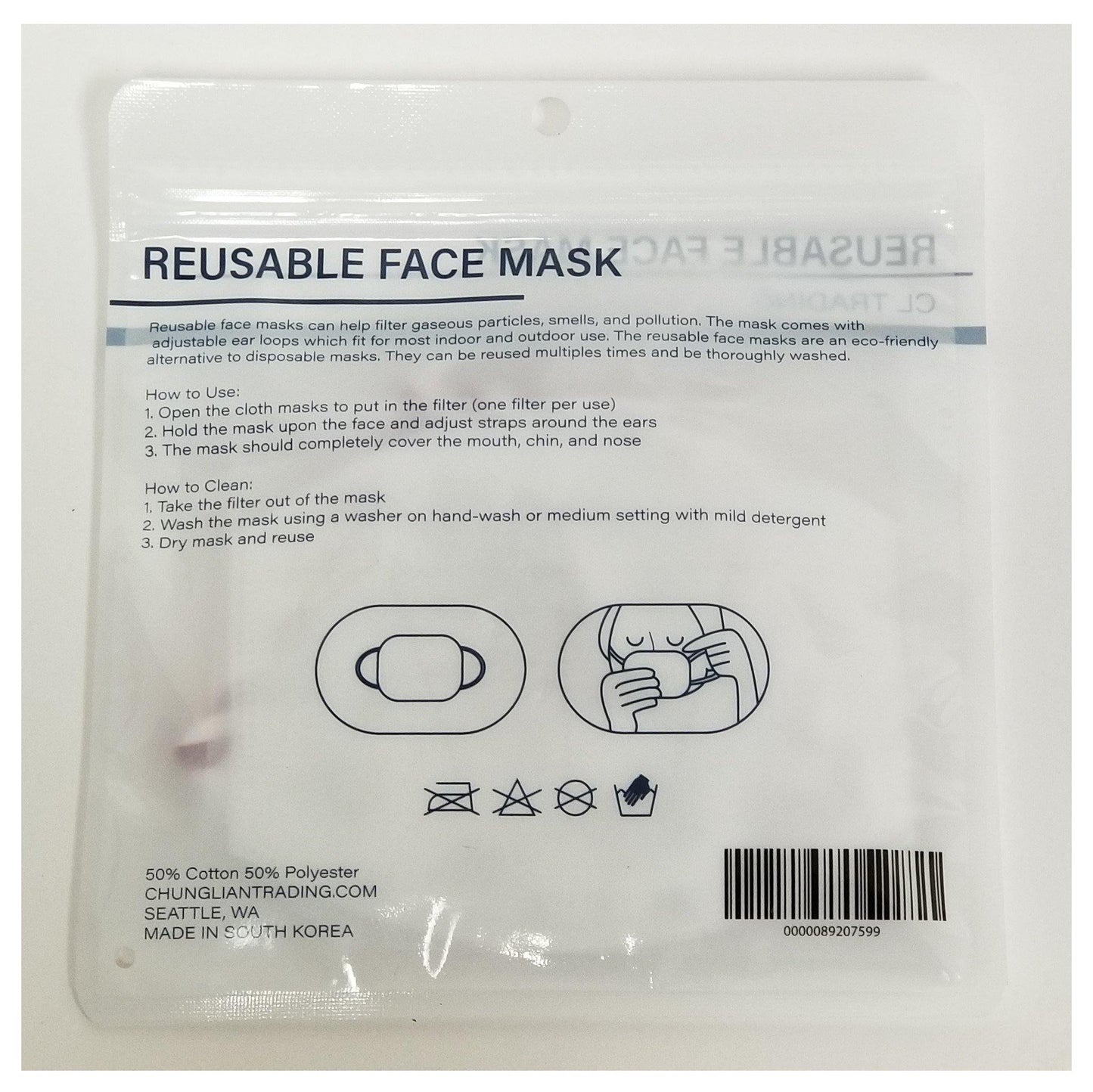CL TRADING Washable Filter Pocket Face Mask w/Cute Dog Print & 2 Filters - CoKoYam