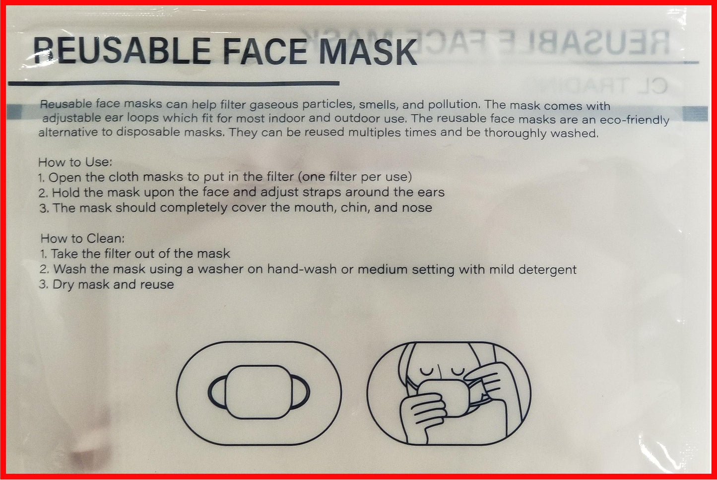 CL TRADING Washable Filter Pocket Face Mask w/Cute Dog Print & 2 Filters - CoKoYam