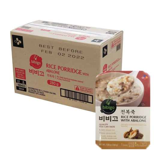 [BOX DEAL] CJ Bibigo Porridge Rice w/Abalone (280g x 18 Packs) - [Discounted Item] - COKOYAM
