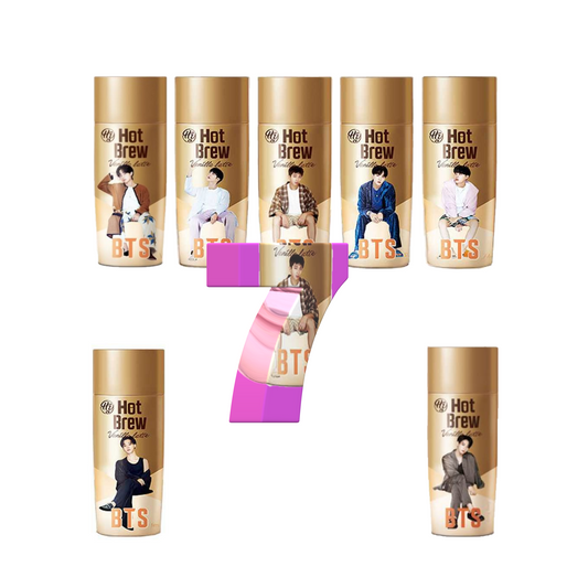 Paldo 2021 New Photo BTS HOT BREW Coffee Vanilla Latte (270ml x 7 Members Premium) - [Discounted Item] - Limited Edition, Single (270ml) -[Pre-Order Item] - COKOYAM