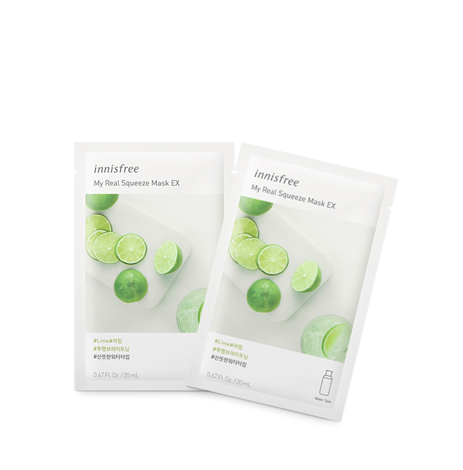 INNISFREE My Real Squeeze Masks - Each 2 Packs and Combo Sets - CoKoYam