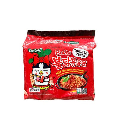 Samyang Hot Chicken Ramen Tomato Pasta Pack - Buldak Ramen (700g-5PK) - CoKoYam