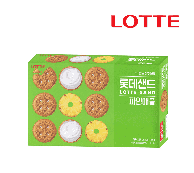 Lotte Sand Pineapple Cracker (105g, 315g) - CoKoYam