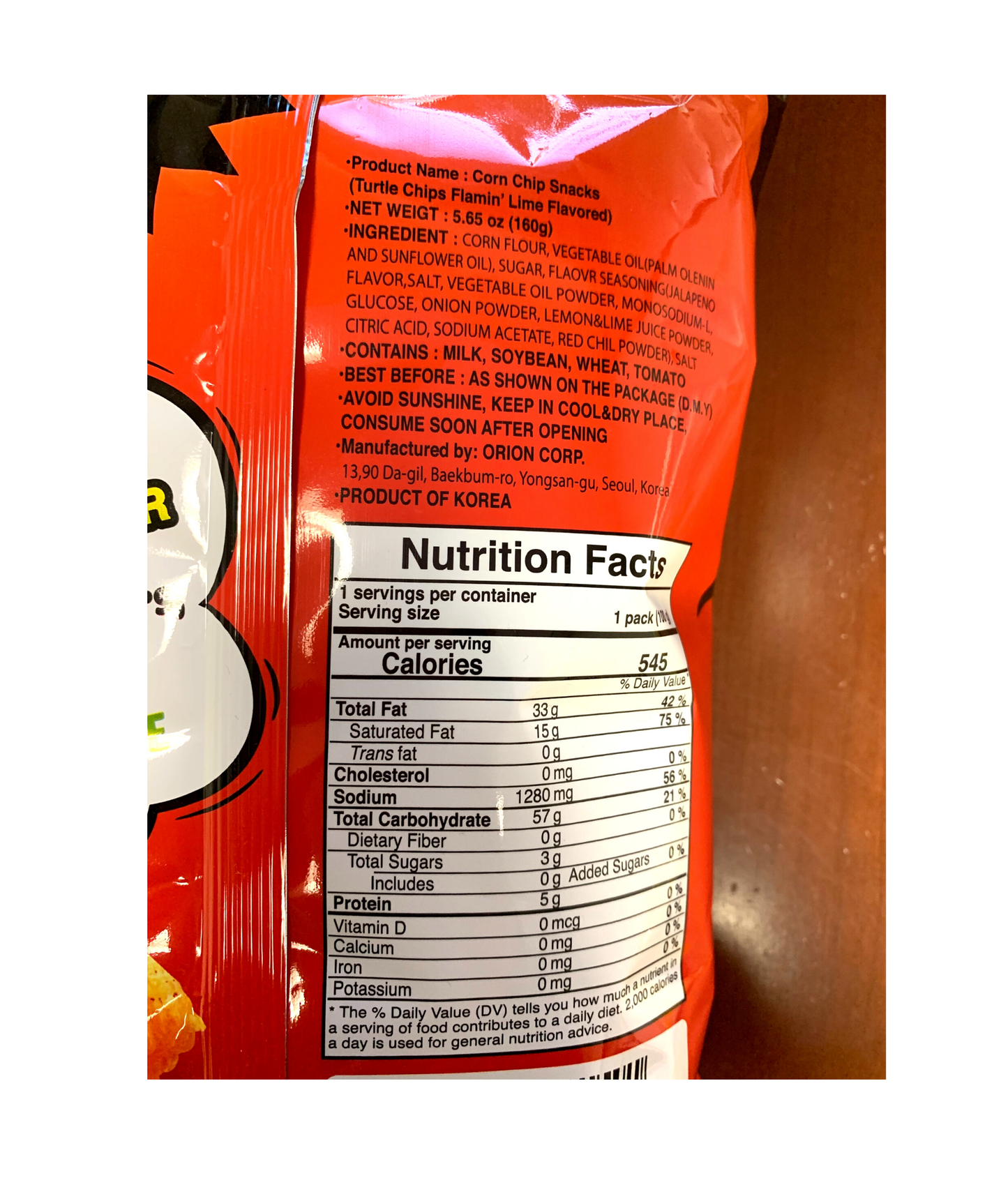 Orion Happy Halloween Turtle Chips Flamin' Lime (160g) - CoKoYam