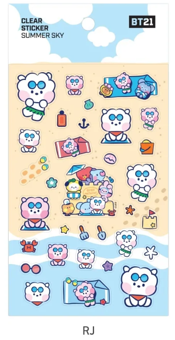 BT21 CLEAR STICKER SUMMER SKY