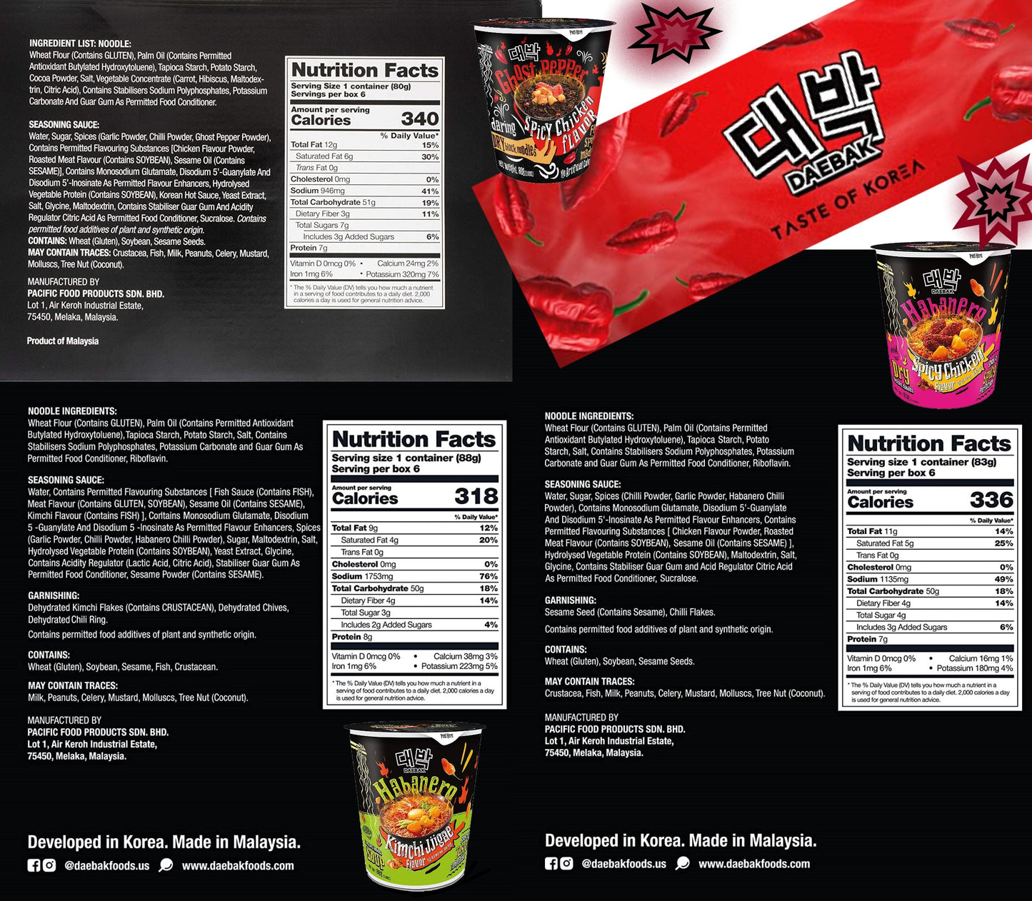 DEABAK RAMEN CUP - 3 FLAVORS (80g/Cup) - COKOYAM