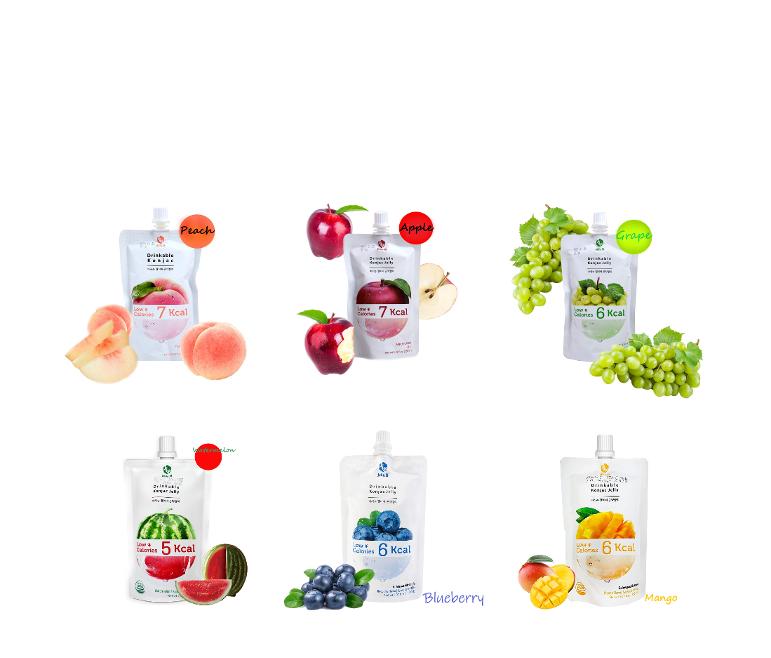 Jayone Jelly B Drinkable Konjac Jelly 6 Combo 2ND (150 ml x 6 Flavors) - CoKoYam