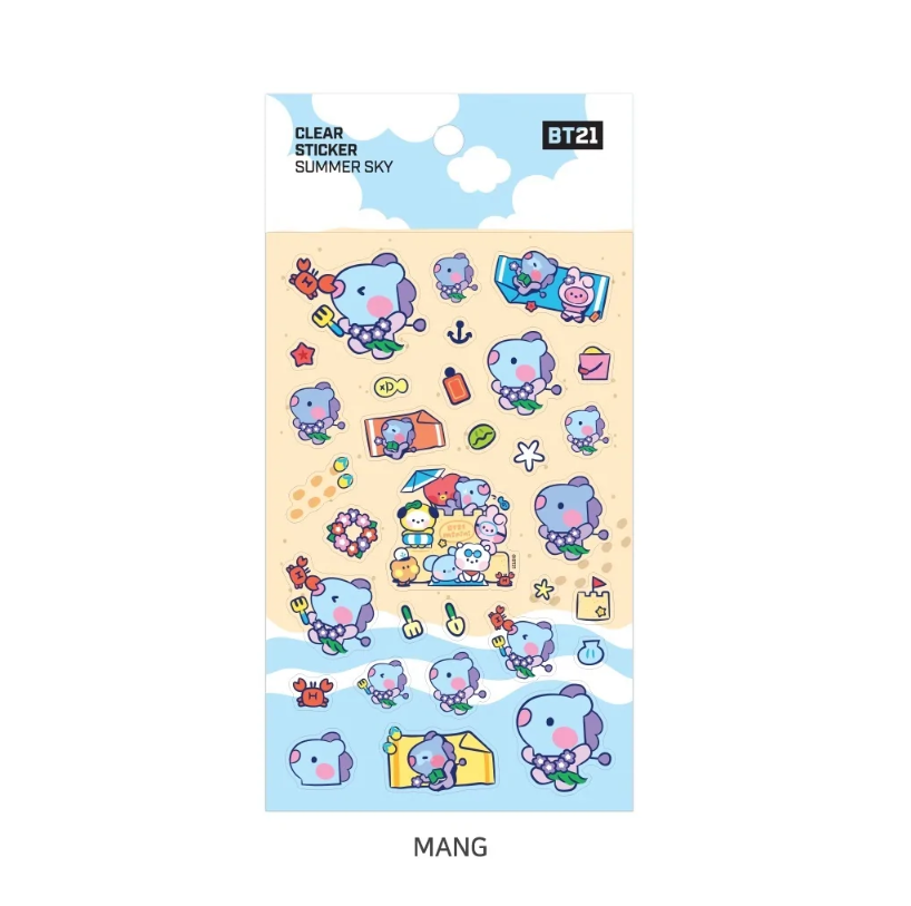BT21 CLEAR STICKER SUMMER SKY
