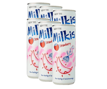 Lotte Milkis Strawberry Can (250ml, 250ml x 6) - CoKoYam