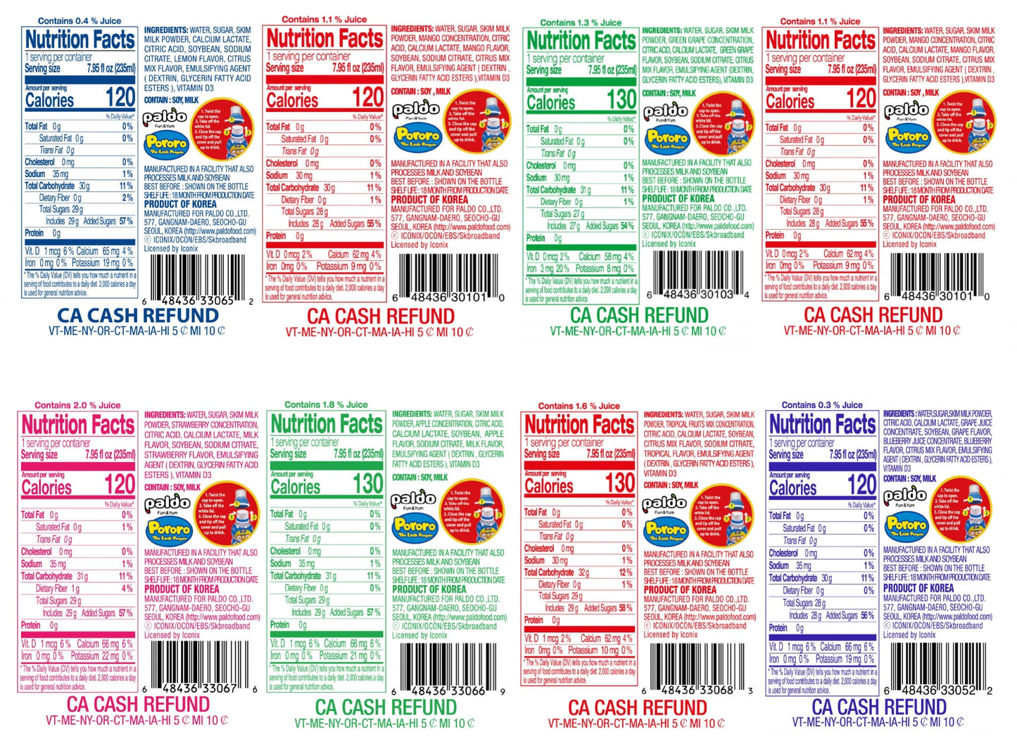 Paldo Pororo Apple Flavor Juice (235ml) - COKOYAM