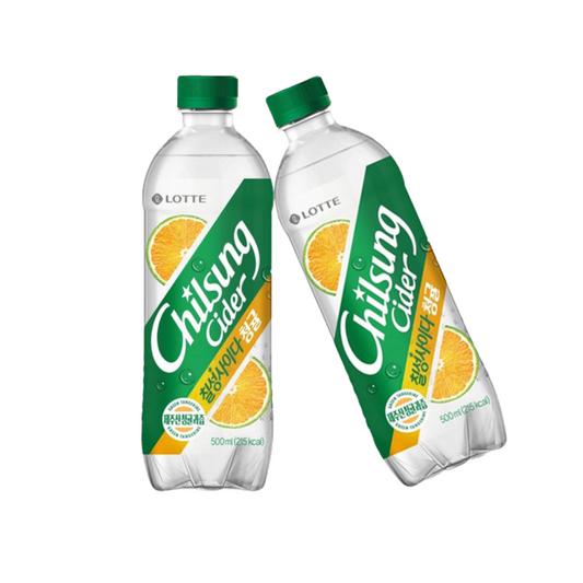 Lotte BTS Chilsung Cider Green Tangerine (250mlX6, 500mlX2) - Maximum order: 1 - COKOYAM