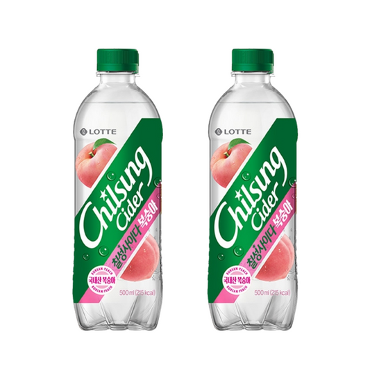 Lotte BTS Chilsung Cider Peach (250mlX6, 500mlX2) - Maximum order: 1 - COKOYAM
