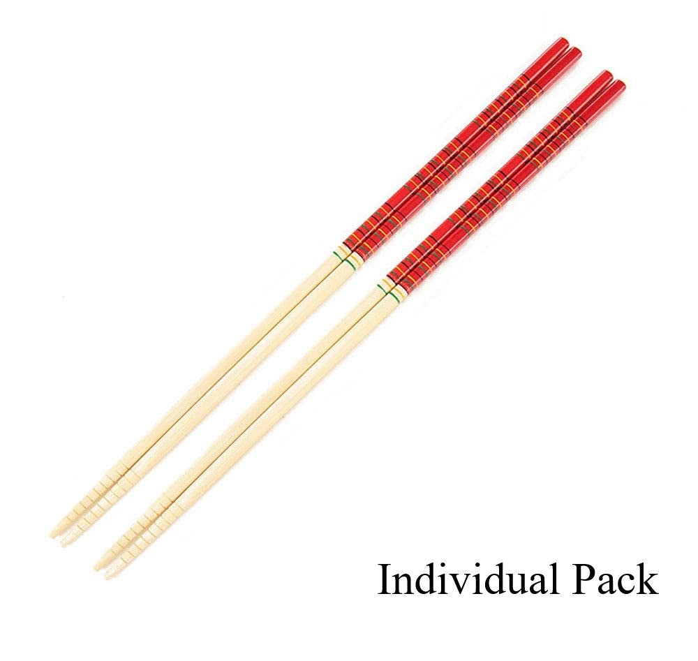 Washable Wooden Noodles Kitchen Cooking Frying Chopsticks 13 Inches Extra Long (2 Sets) - COKOYAM