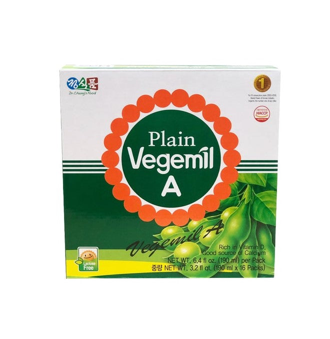 DR.CHUNG'S FOOD VEGEMIL A Soy Milk Plain (190mlx6PK, 190x16PK) - COKOYAM