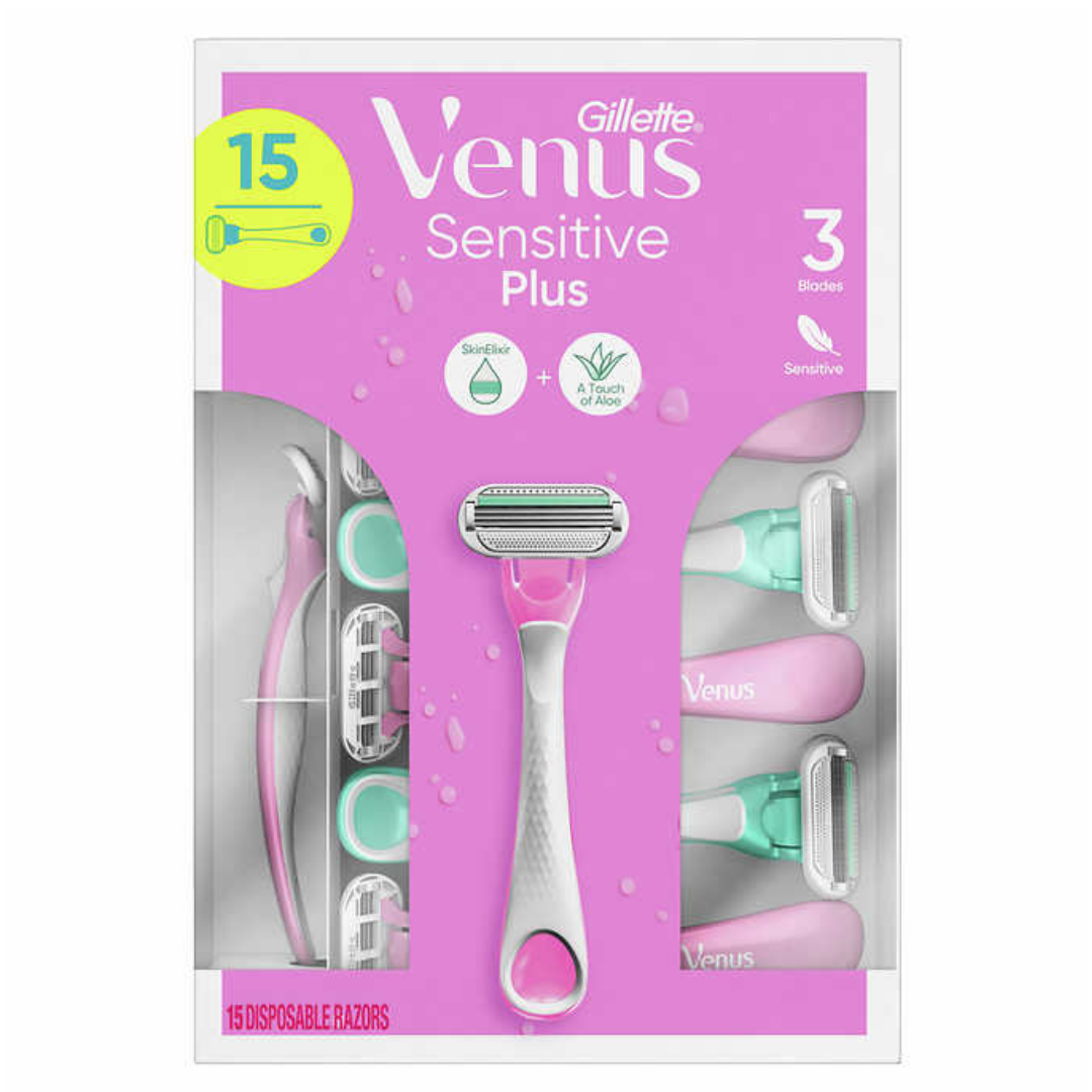 Gillette Venus Sensitive Plus Disposable Razor (15-count) - COKOYAM
