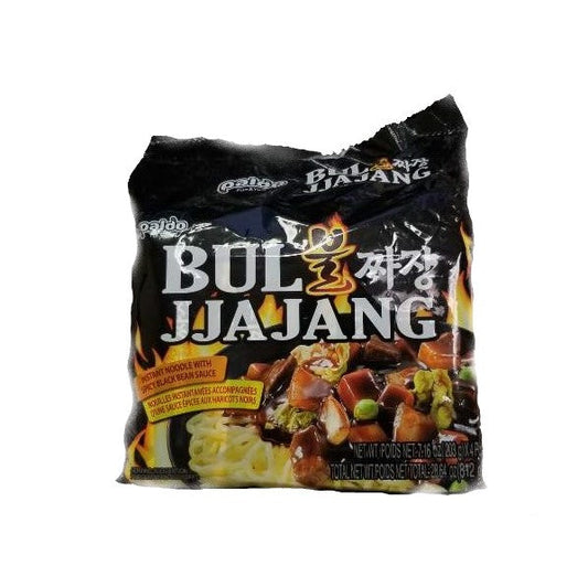 Paldo Spicy Bul Jjajang (Black Bean Sauce) 4 Pack (812g) (Jajangmyeon) - CoKoYam
