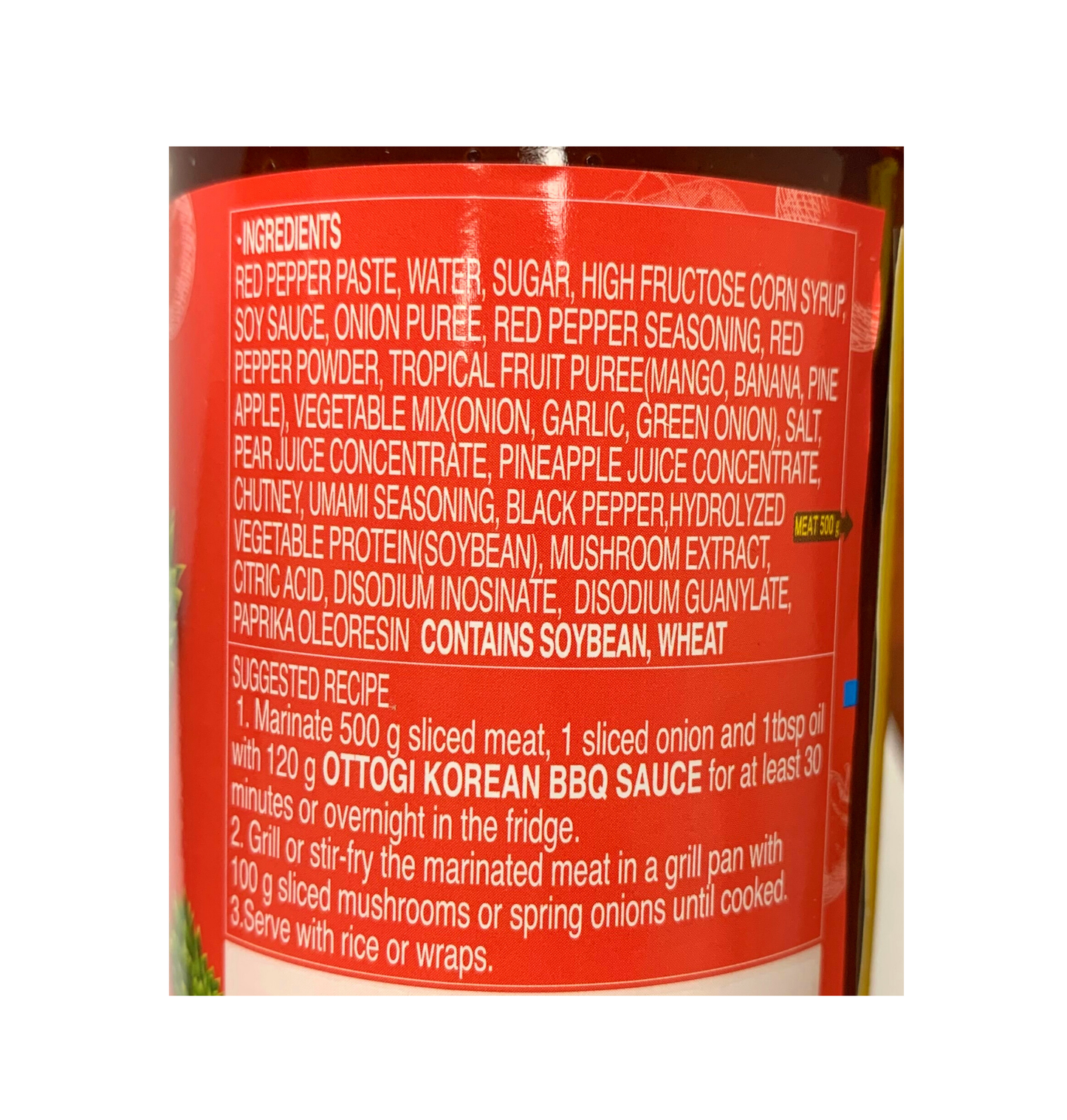 Ottogi Korean BBQ Sauce - Hot & Spicy (500g) - CoKoYam