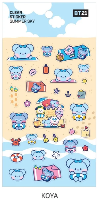 BT21 CLEAR STICKER SUMMER SKY