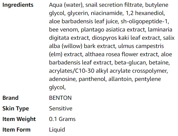 Benton Snail Bee High Content Essence (60ml) - CoKoYam