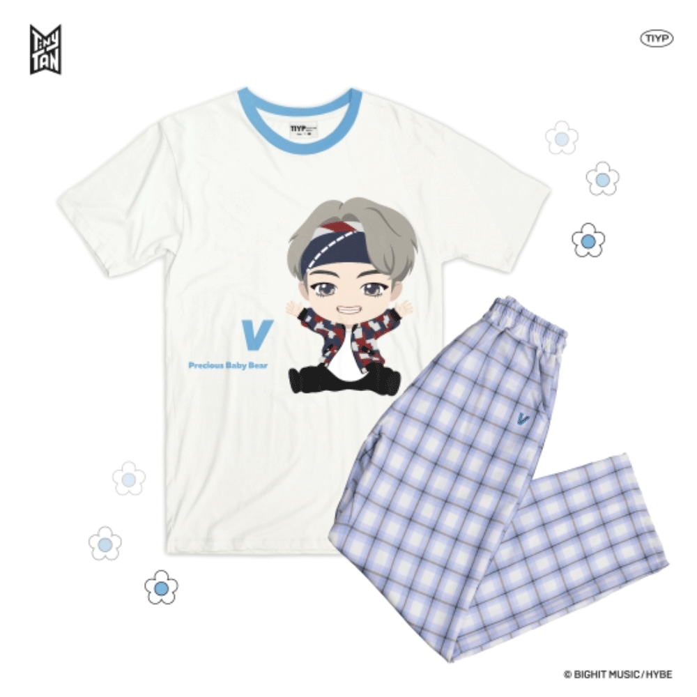 TinyTAN Official Licensed Checked Pattern Loungewear by TIYP - V - COKOYAM