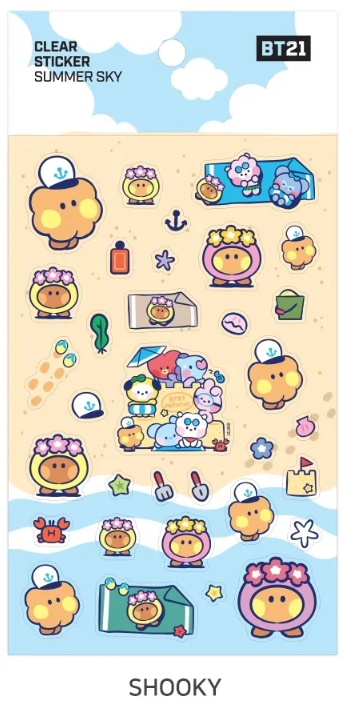 BT21 CLEAR STICKER SUMMER SKY
