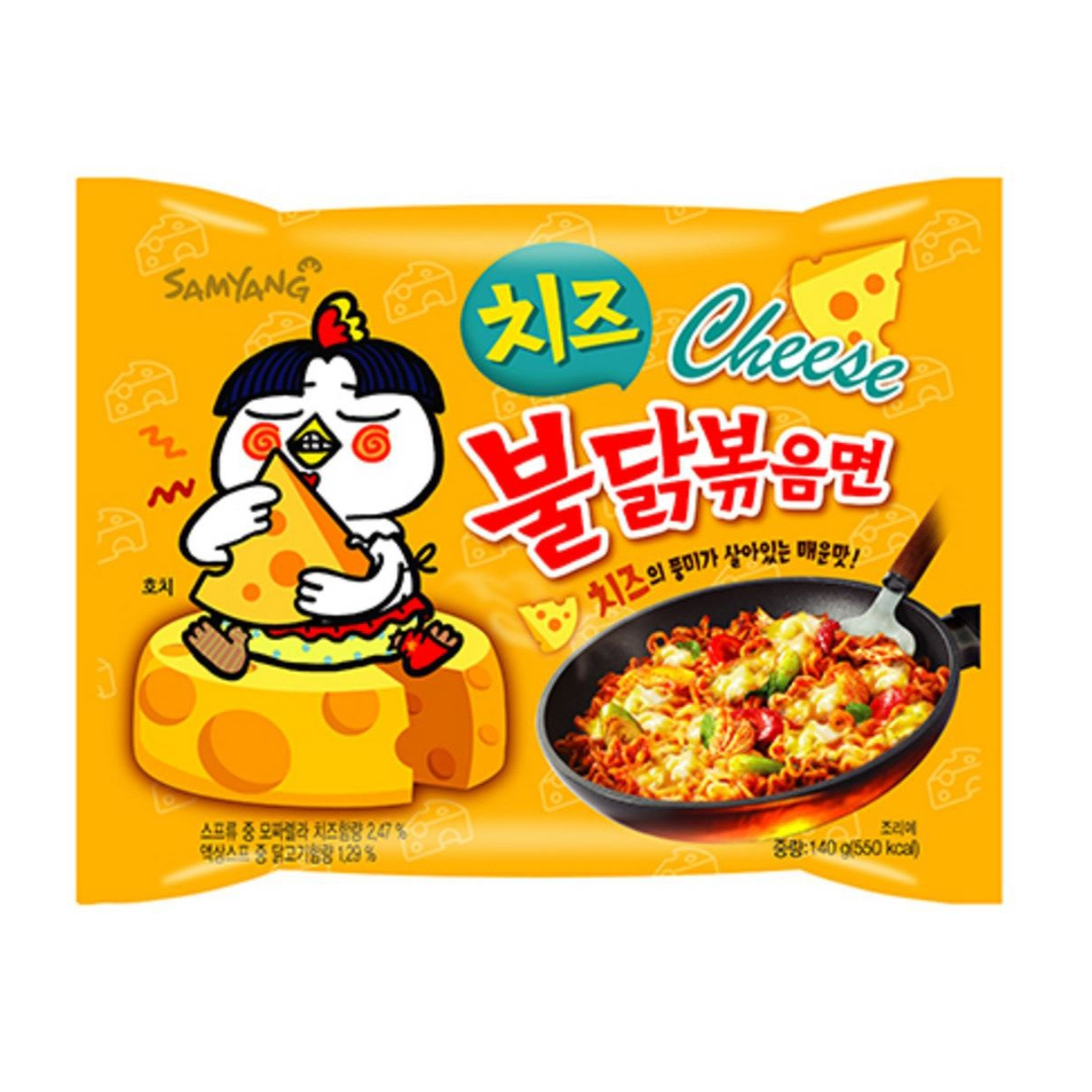 Samyang Hot Chicken Cheese Ramen Pack - Buldak Ramen (140g, 140gX5PK) - COKOYAM