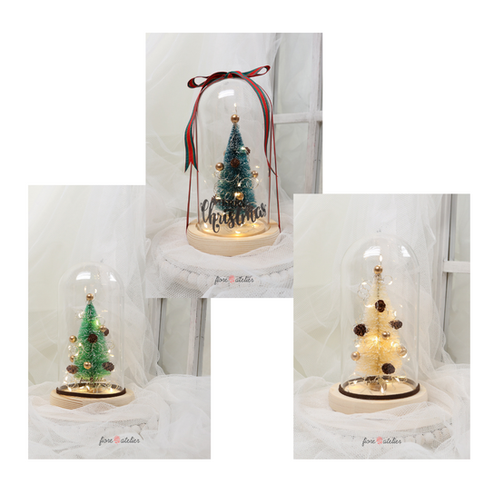 FIORE ATELIER Glass Dome with LED - Christmas Tree - 3 Colors Available - [Free Shipping Item] - COKOYAM