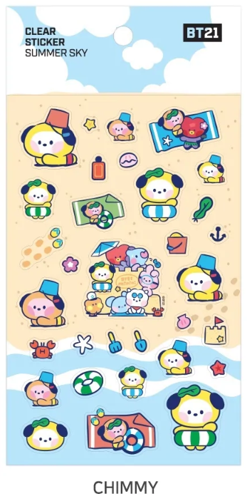 BT21 CLEAR STICKER SUMMER SKY