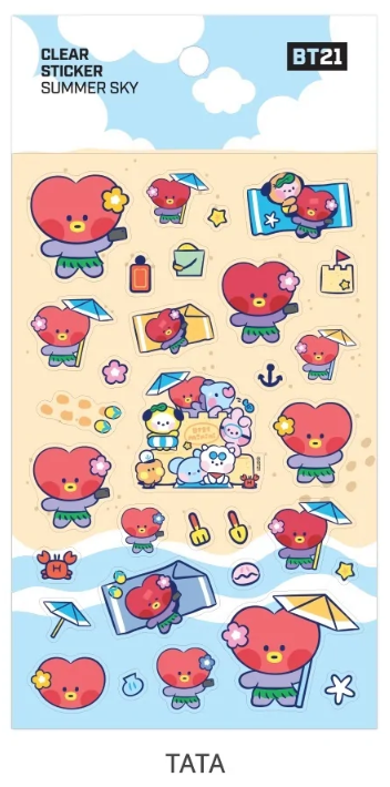 BT21 CLEAR STICKER SUMMER SKY