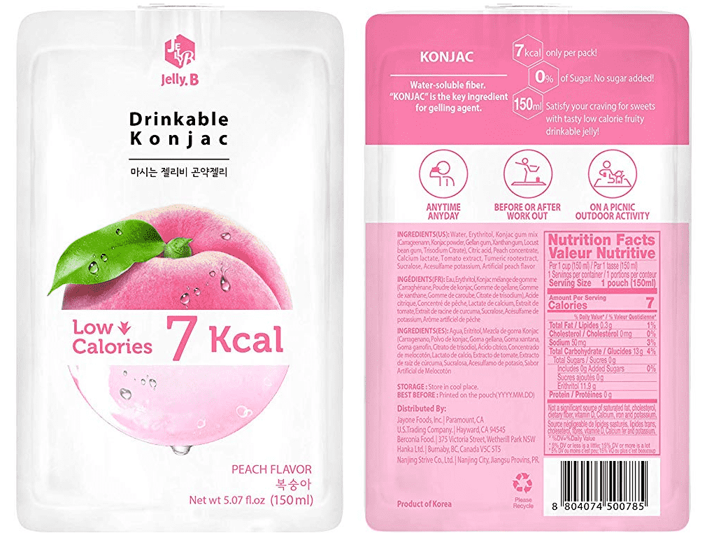Jayone Jelly B Drinkable Konjac Jelly Peach 162g - CoKoYam
