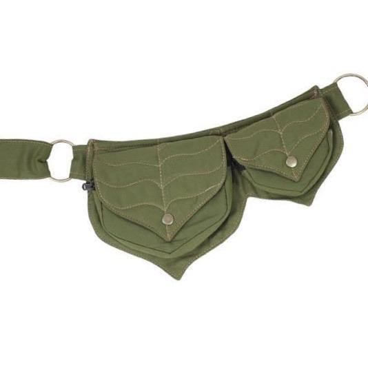 Cotton Two Leaf Pocket Waist Belt - CoKoYam