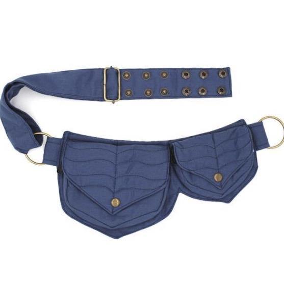 Cotton Two Leaf Pocket Waist Belt - CoKoYam