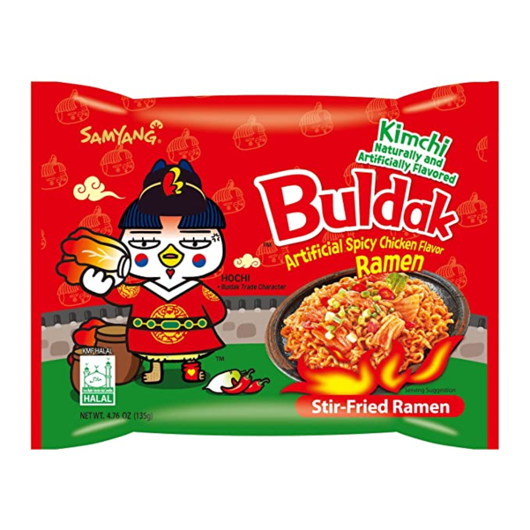 Samyang Hot Chicken Kimchi Ramen Pack - Buldak Ramen (135g, 135gX5PK) - COKOYAM