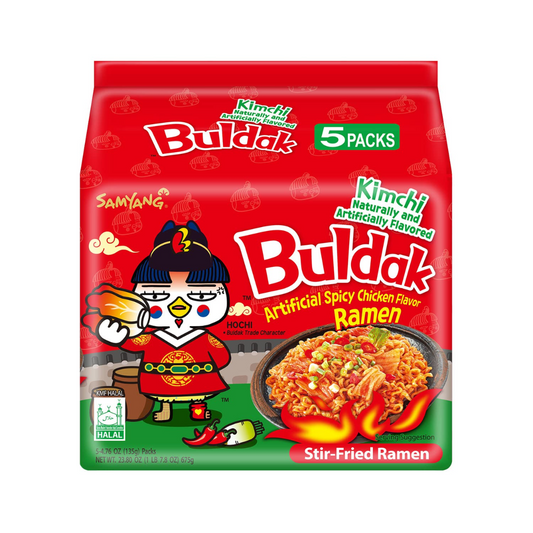 Samyang Hot Chicken Kimchi Ramen Pack - Buldak Ramen (135g, 135gX5PK) - COKOYAM