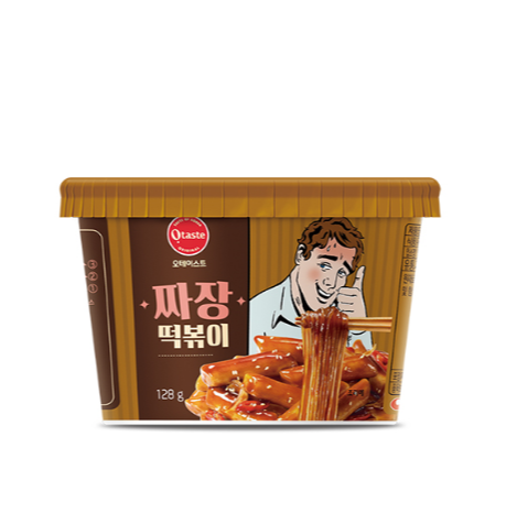 Otaste Tteokbokki w/ Glass Noodle in Jjajang (Black Bean Sauce) Spicy Sauce Bowl - (128g) / Jajangmyeon Flavor - CoKoYam