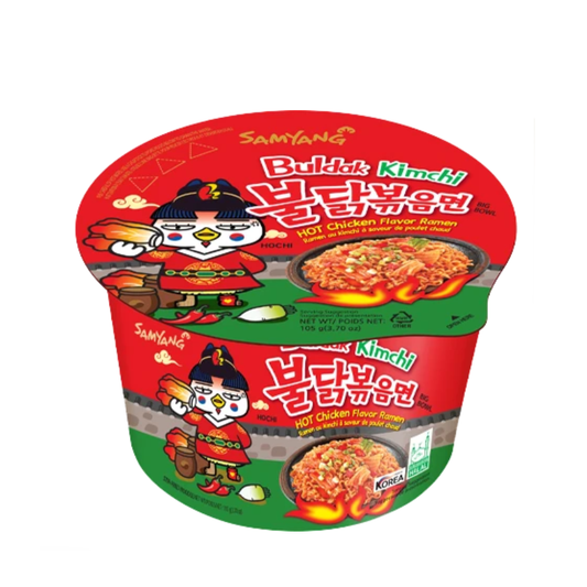 Samyang Hot Chicken Kimchi Big Bowl - Buldak Ramen (105g) - COKOYAM