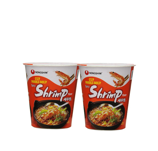 Nongshim Spicy Shrimp Cup (67gx2) - Maximum Order : 6 - COKOYAM