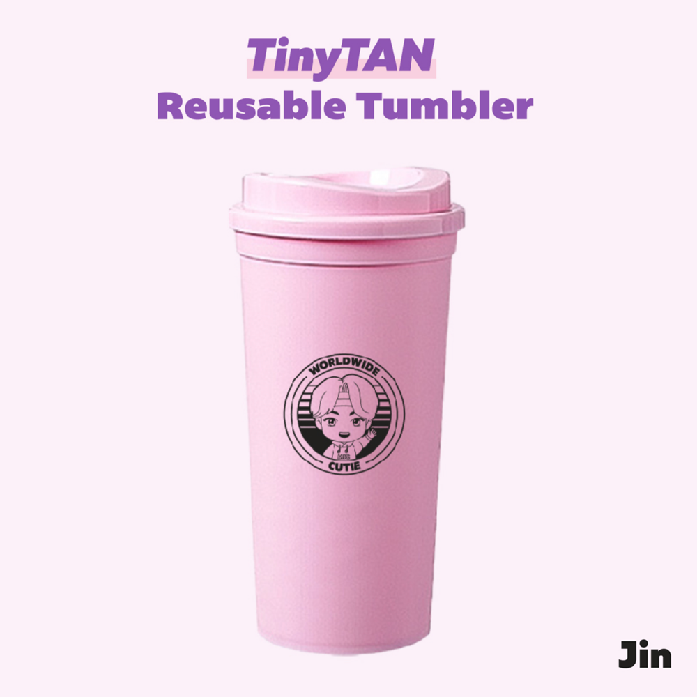BTS TinyTAN Reusable Pink Tumbler - JIN - COKOYAM