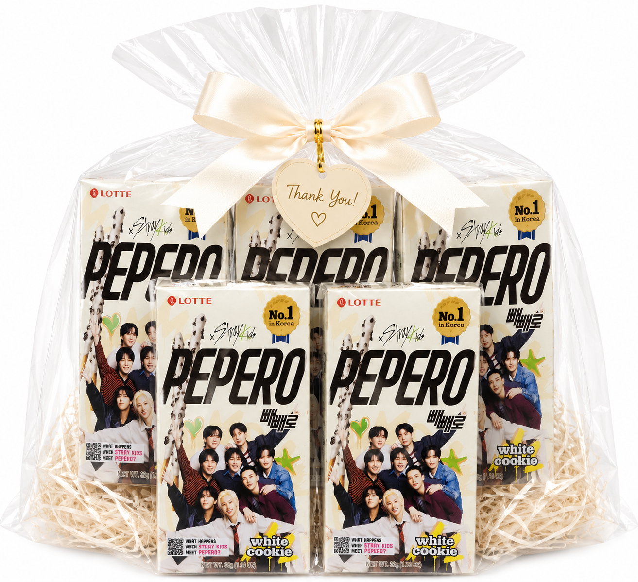 STRAY KIDS x PEPERO Mini 5 White Cookie Gift