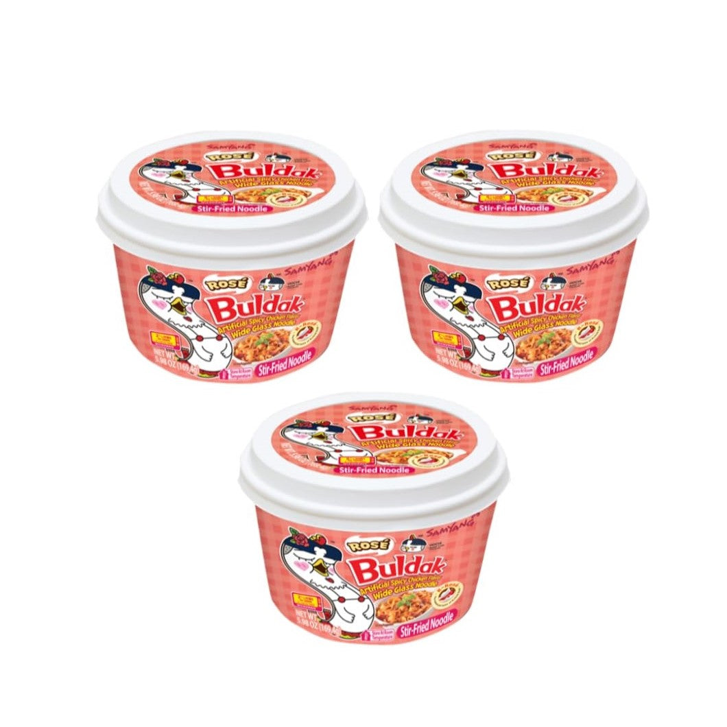 Samyang Hot Chicken Rose Wide Glass Noodle Big Bowl (169.5g)