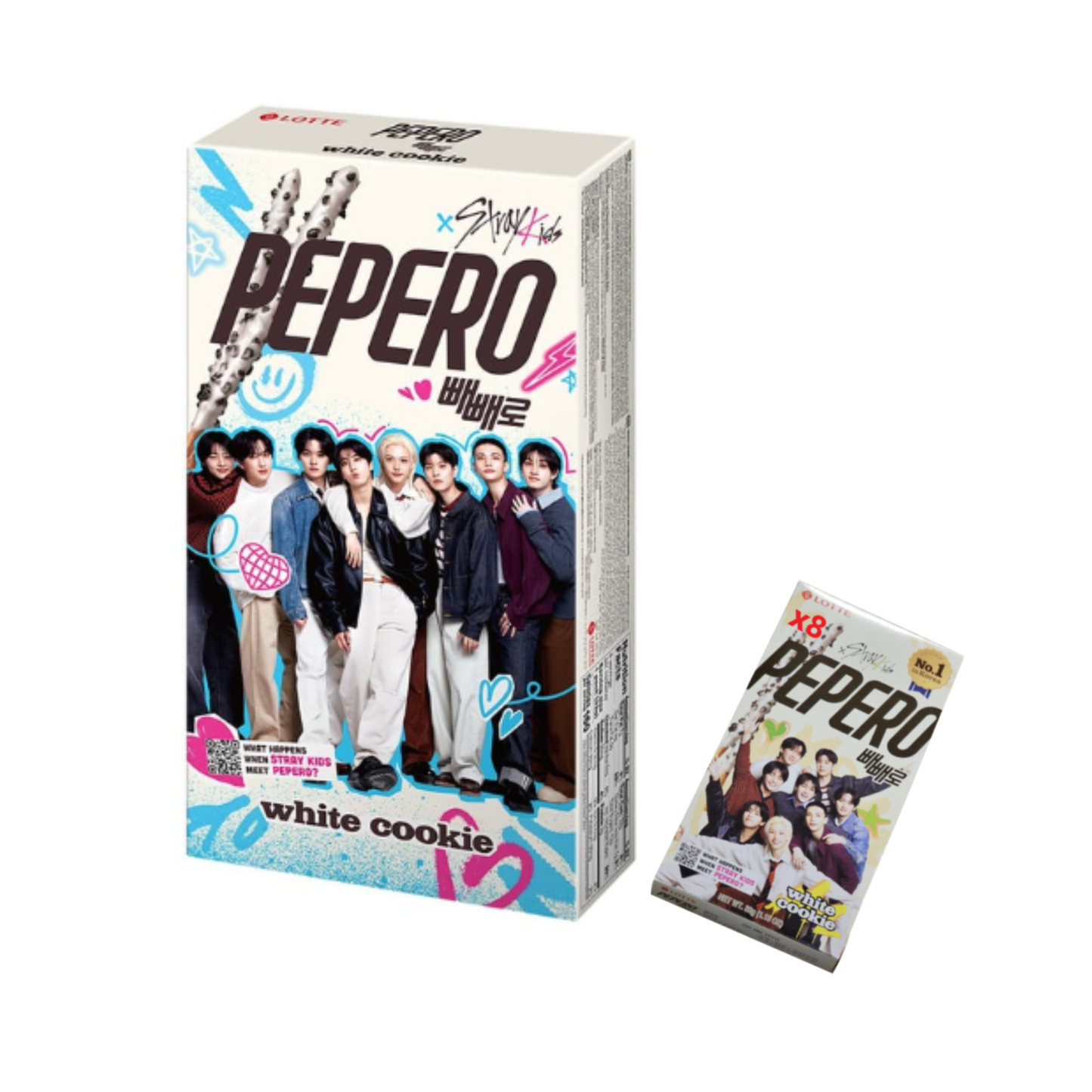 STRAY KIDS x PEPERO White Cookie Mini 8 Pack Case Gift